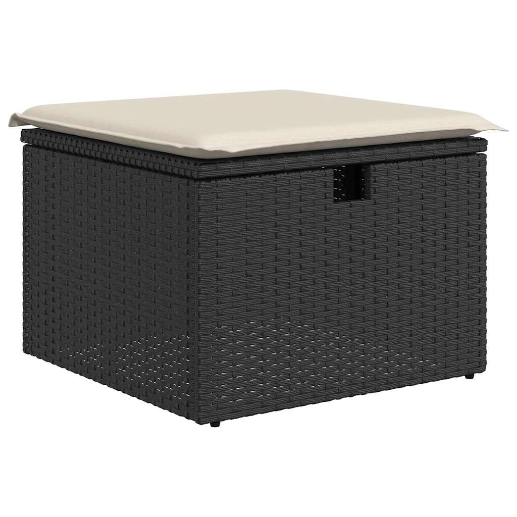 Set De Sofás De Jardín Con Cojines 9 Pzas Ratán Sintético Negro