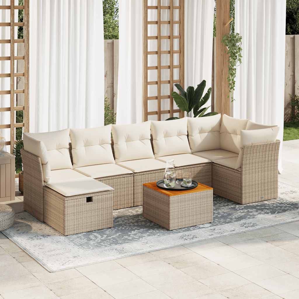 Set De Sofás De Jardín Y Cojines 8 Piezas Ratán Sintético Negro