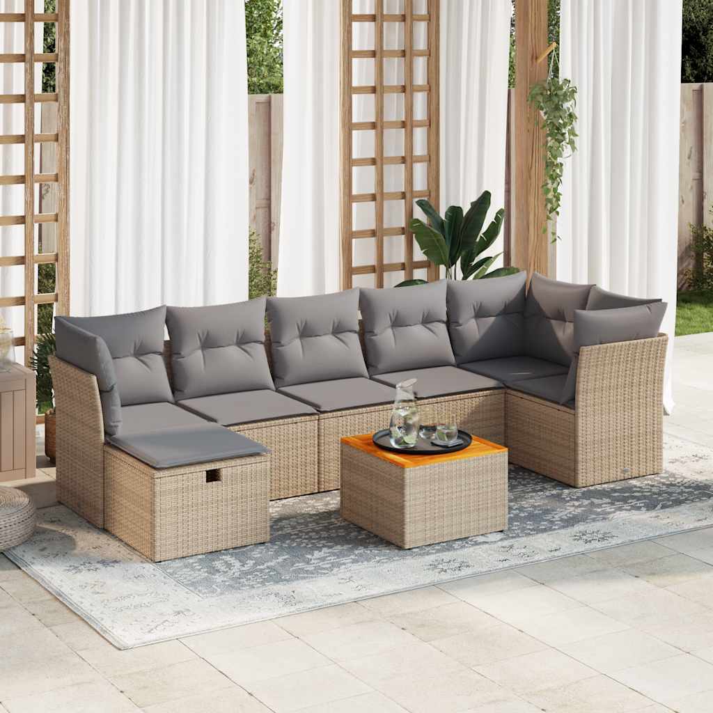 Set De Sofás De Jardín Y Cojines 8 Piezas Ratán Sintético Negro