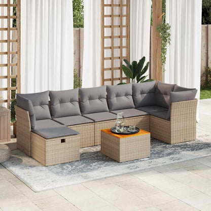 Set De Sofás De Jardín Y Cojines 8 Piezas Ratán Sintético Negro