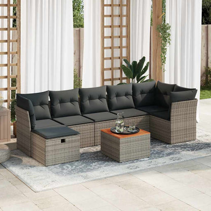 Set De Sofás De Jardín Y Cojines 8 Piezas Ratán Sintético Negro
