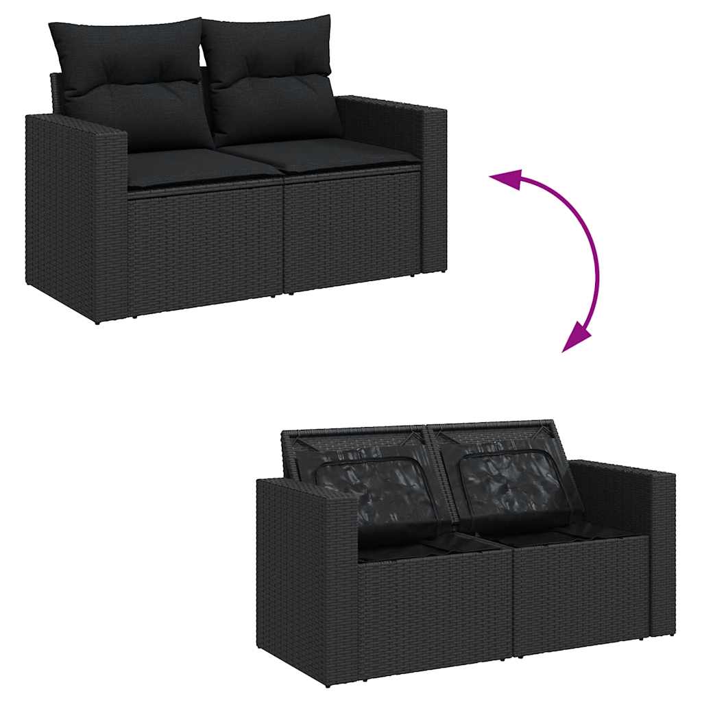 Set De Sofás De Jardín Y Cojines 8 Piezas Ratán Sintético