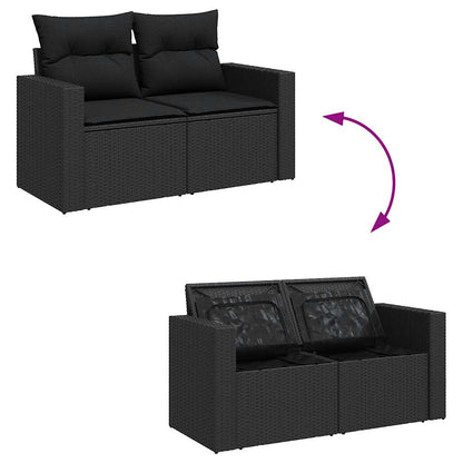Set De Sofás De Jardín Y Cojines 8 Piezas Ratán Sintético