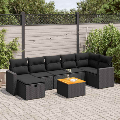 Set De Sofás De Jardín Y Cojines 8 Piezas Ratán Sintético
