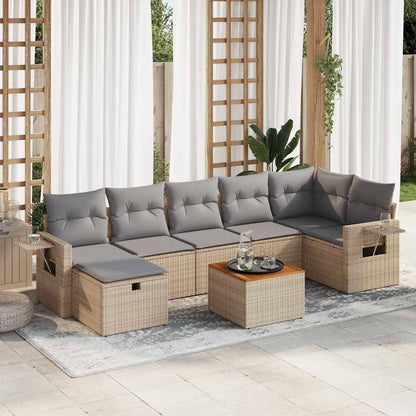 Set De Sofás De Jardín Y Cojines 8 Piezas Ratán Sintético Negro