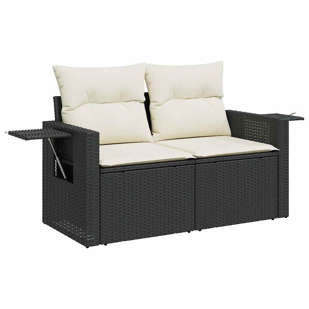 Set De Sofás De Jardín Con Cojines 9 Pzas Ratán Sintético Negro