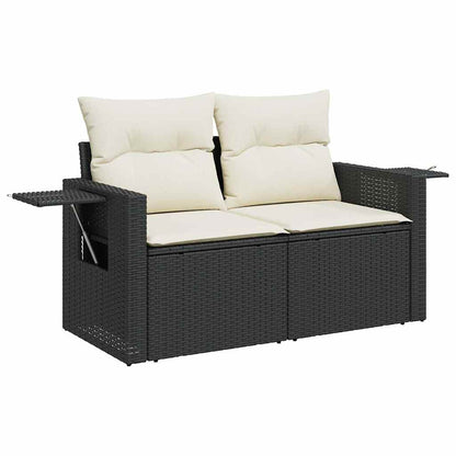 Set De Sofás De Jardín Con Cojines 9 Pzas Ratán Sintético Negro