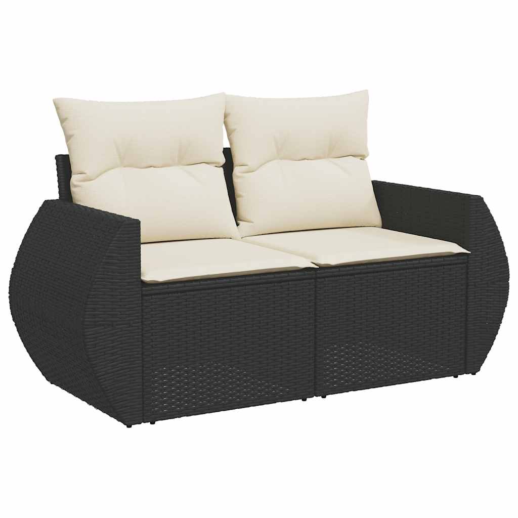 Set De Sofás De Jardín 6 Piezas Y Cojines Ratán Sintético Negro