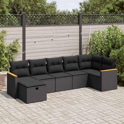 Set De Sofás De Jardín Y Cojines 8 Piezas Ratán Sintético