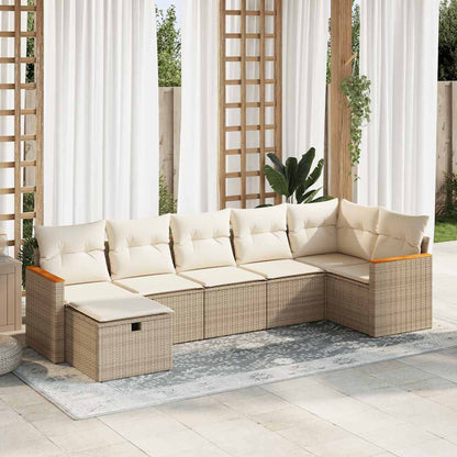 Set De Sofás De Jardín Y Cojines 8 Piezas Ratán Sintético
