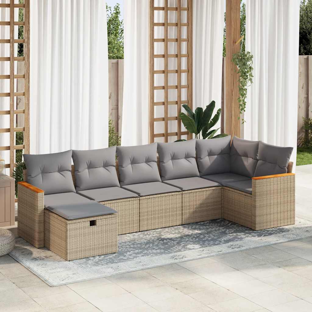 Set De Sofás De Jardín Y Cojines 8 Piezas Ratán Sintético