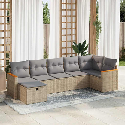 Set De Sofás De Jardín Y Cojines 8 Piezas Ratán Sintético