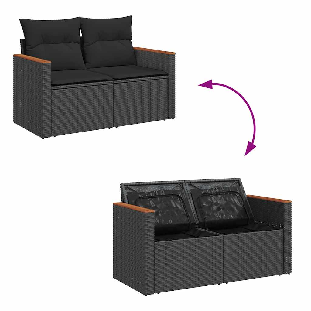 Set De Sofás De Jardín Y Cojines 8 Piezas Ratán Sintético