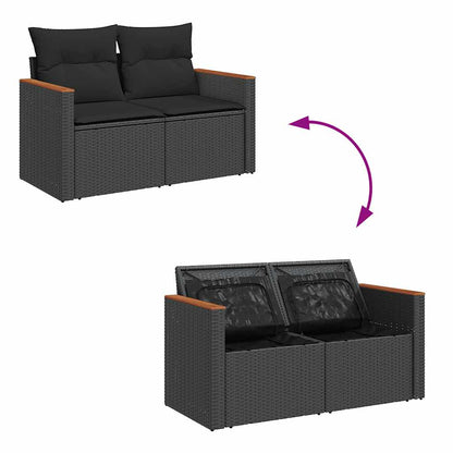 Set De Sofás De Jardín Y Cojines 8 Piezas Ratán Sintético