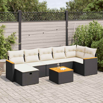 Set De Sofás De Jardín Y Cojines 8 Piezas Ratán Sintético