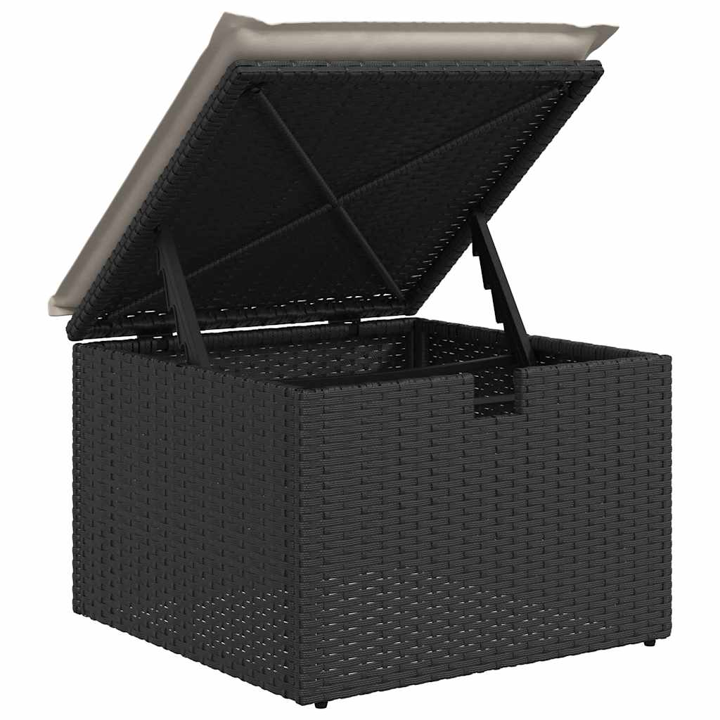 Set De Sofás De Jardín 7 Pzas Con Cojines Ratán Sintético Negro