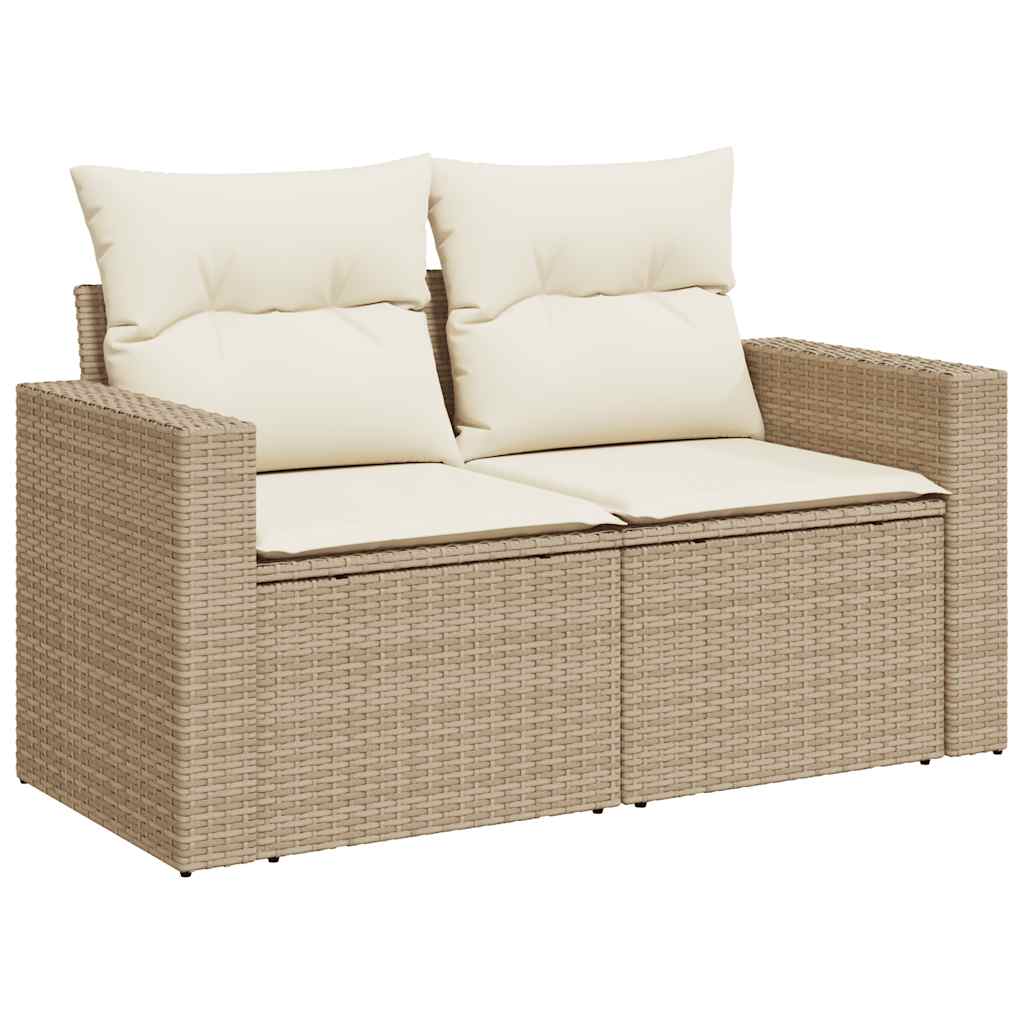 Set De Sofás De Jardín 11Pzas Con Cojines Ratán Sintético Beige