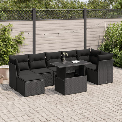 Set De Sofás De Jardín 8 Pzas Y Cojines Ratán Sintético Gris
