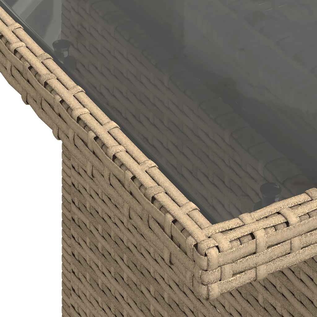 Set Sofás De Jardín 7 Piezas Y Cojines Ratán Sintético Beige