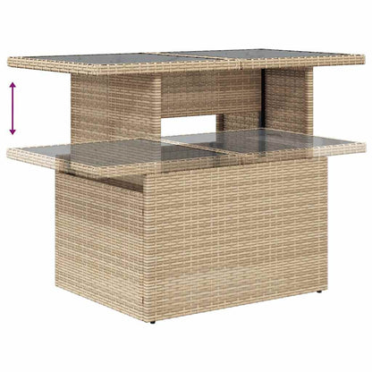 Set Sofás De Jardín 7 Piezas Y Cojines Ratán Sintético Beige