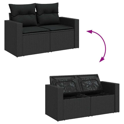 Set De Sofás De Jardín Y Cojines 8 Piezas Ratán Sintético