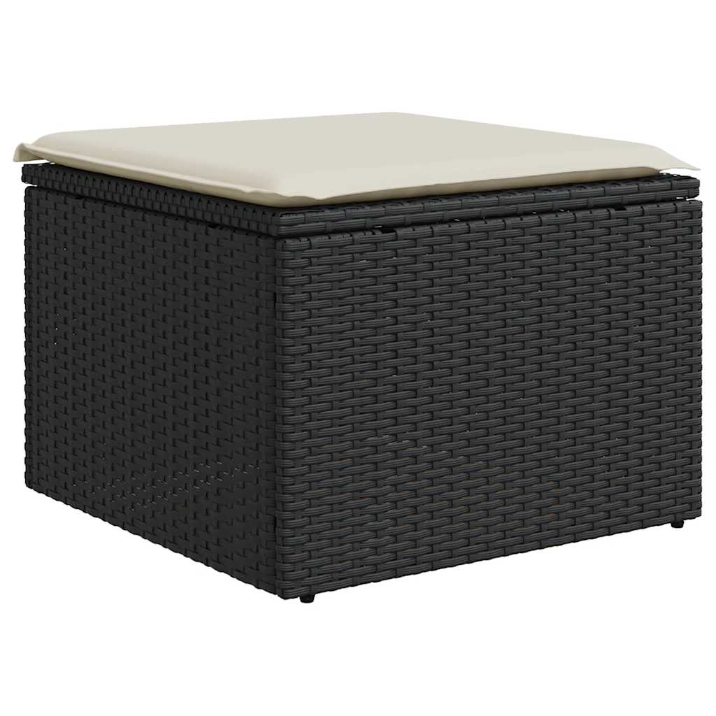 Set De Sofás De Jardín 6 Piezas Y Cojines Ratán Sintético Negro