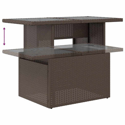Set De Sofás De Jardín 9 Pzas Y Cojines Ratán Sintético Marrón