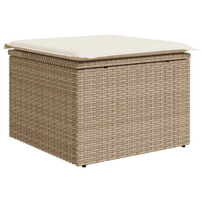 Set De Sofás De Jardín Y Cojines 8 Piezas Ratán Sintético Beige