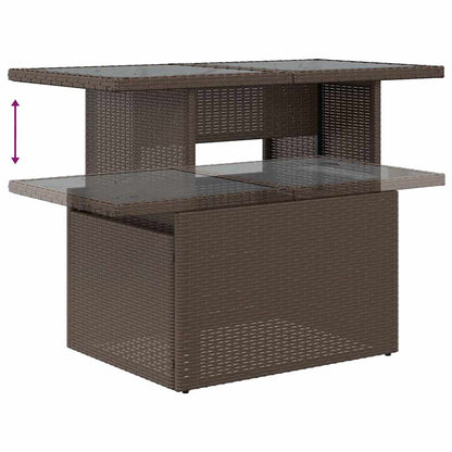 Set De Sofás De Jardín 10 Pzas Y Cojines Ratán Sintético Marrón