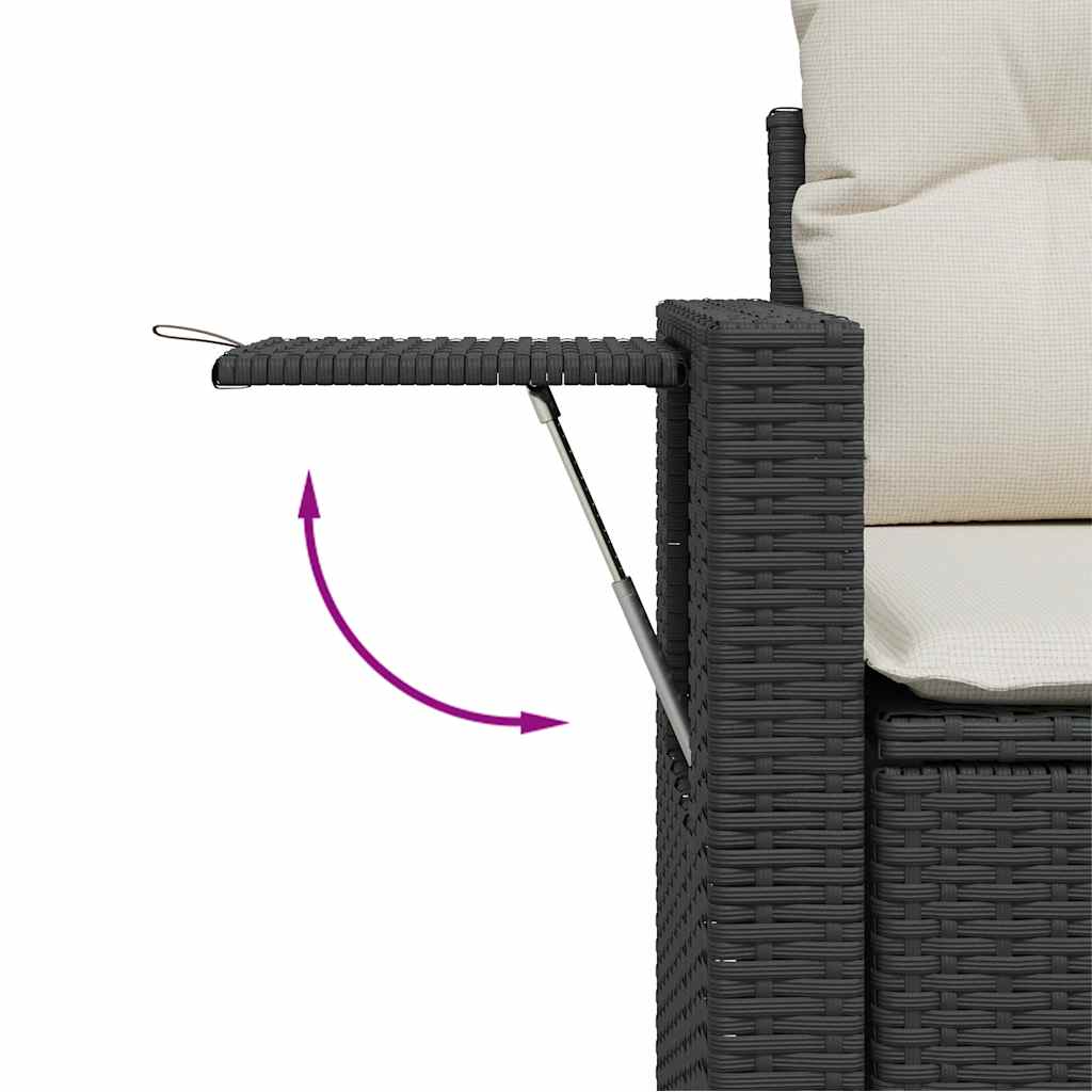 Set De Sofás De Jardín Y Cojines 8 Piezas Ratán Sintético Negro