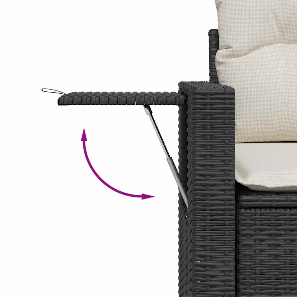 Set De Sofás De Jardín 6 Piezas Y Cojines Ratán Sintético Negro