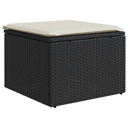 Set De Sofás De Jardín 7 Pzas Con Cojines Ratán Sintético Negro