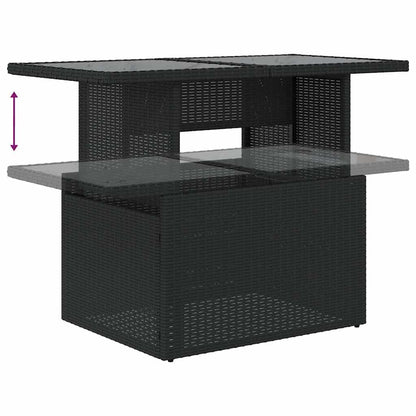Set De Sofás De Jardín 7 Pzas Con Cojines Ratán Sintético Negro