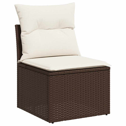 Set Sofás De Jardín 8 Piezas Y Cojines Ratán Sintético Marrón