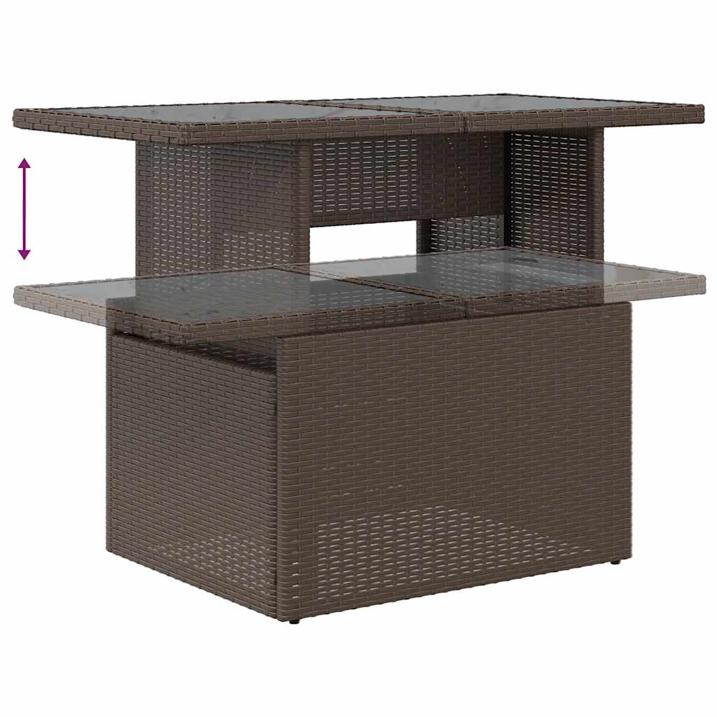 Set Sofás De Jardín 8 Piezas Y Cojines Ratán Sintético Marrón
