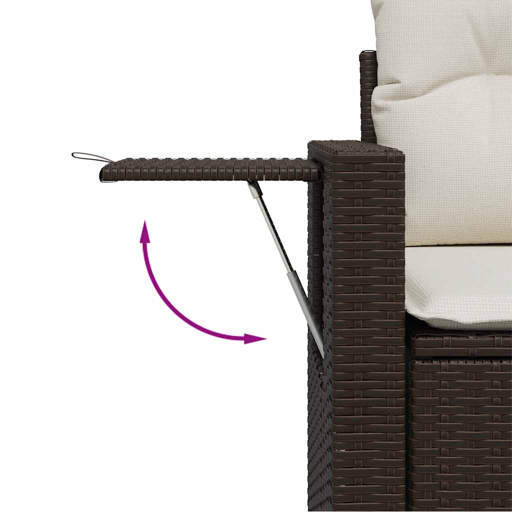 Set Sofás De Jardín 8 Piezas Y Cojines Ratán Sintético Marrón