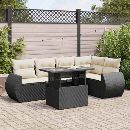 Set De Sofás De Jardín 6 Piezas Y Cojines Ratán Sintético