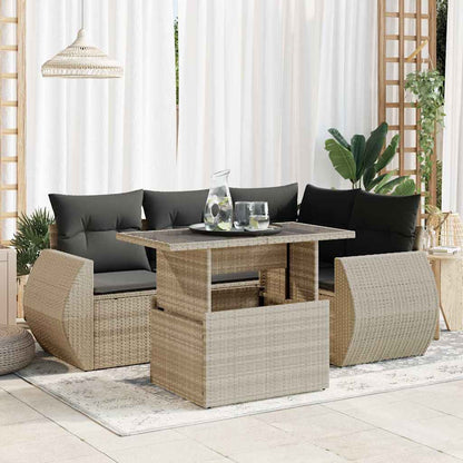 Set De Sofás De Jardín 6 Piezas Y Cojines Ratán Sintético