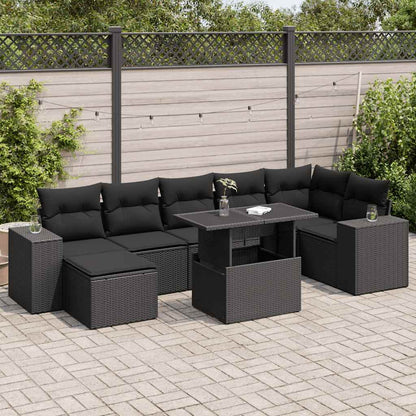 Set Sofás De Jardín 8 Piezas Y Cojines Ratán Sintético Marrón
