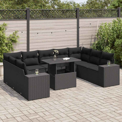 Set De Sofás De Jardín Y Cojines 10 Pzas Ratán Sintético