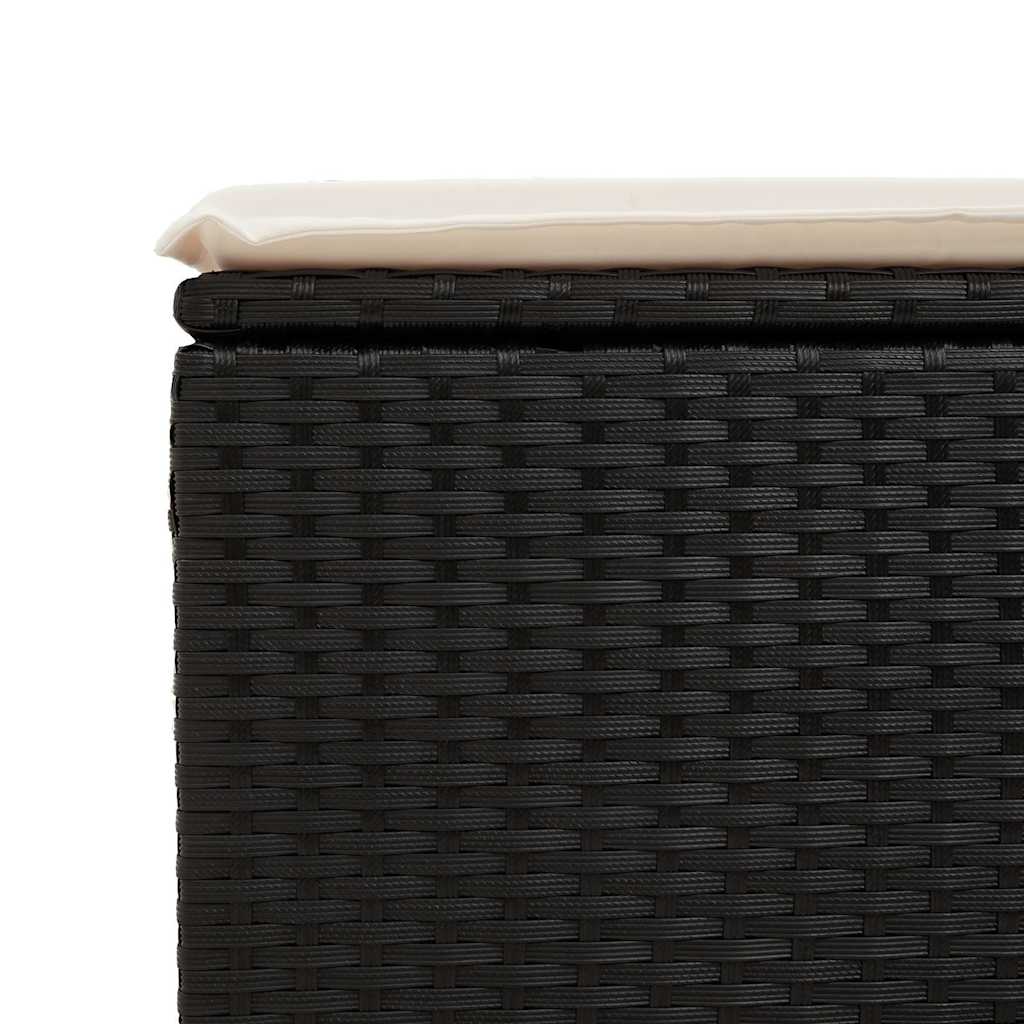 Set De Sofás De Jardín 7 Pzas Con Cojines Ratán Sintético Negro