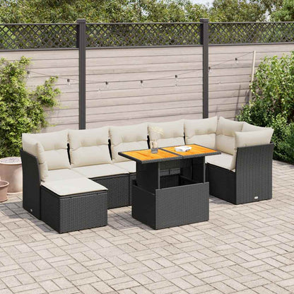 Set De Sofás De Jardín Y Cojines 8 Piezas Ratán Sintético