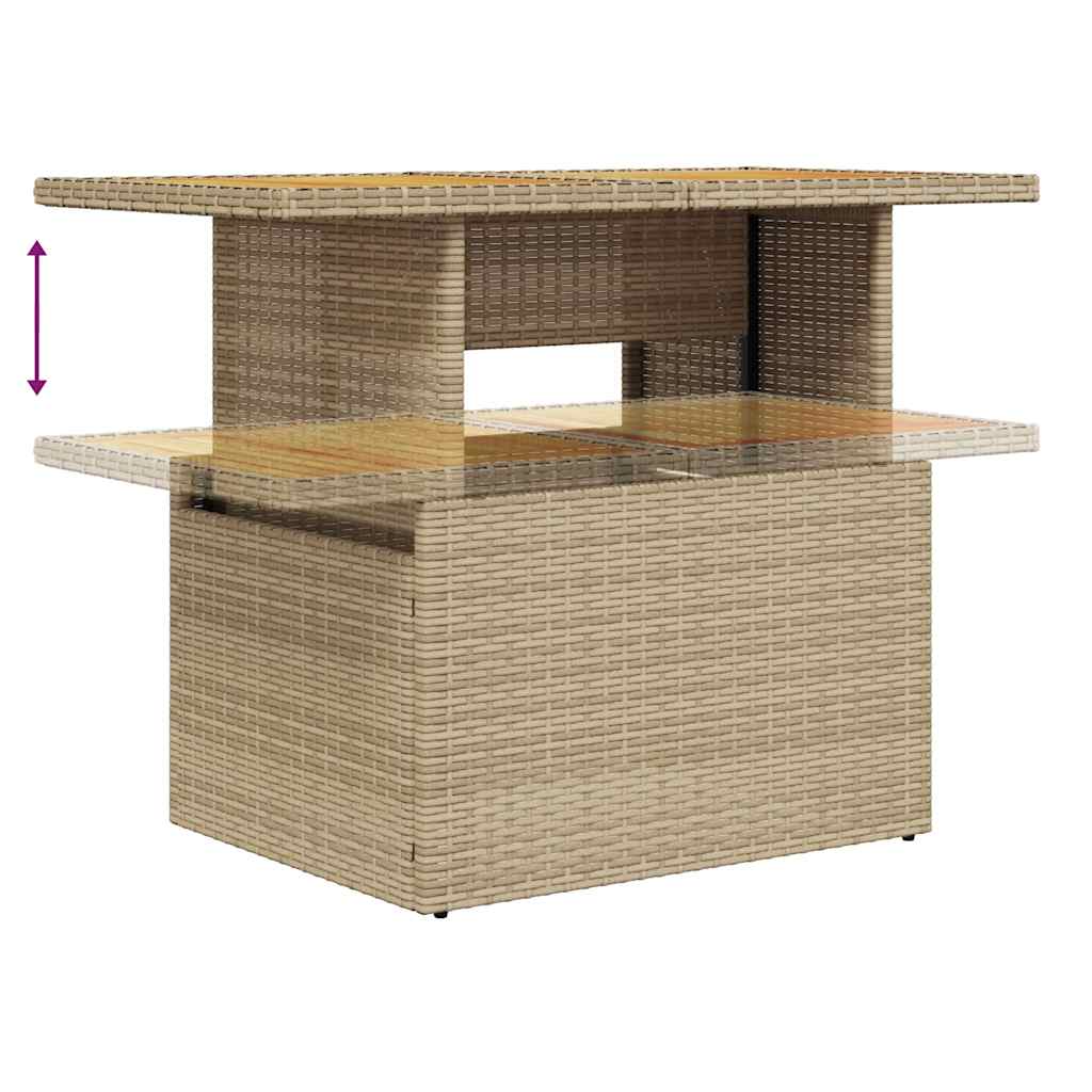 Set Sofás De Jardín 7 Piezas Y Cojines Ratán Sintético Beige