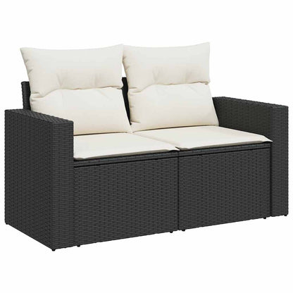 Set De Sofás De Jardín Con Cojines 9 Pzas Ratán Sintético Negro