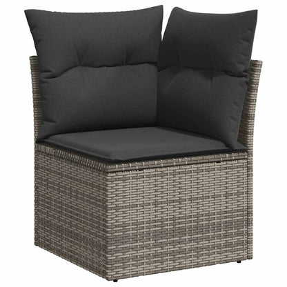 Set De Sofás De Jardín Y Cojines 10 Pzas Ratán Sintético Gris