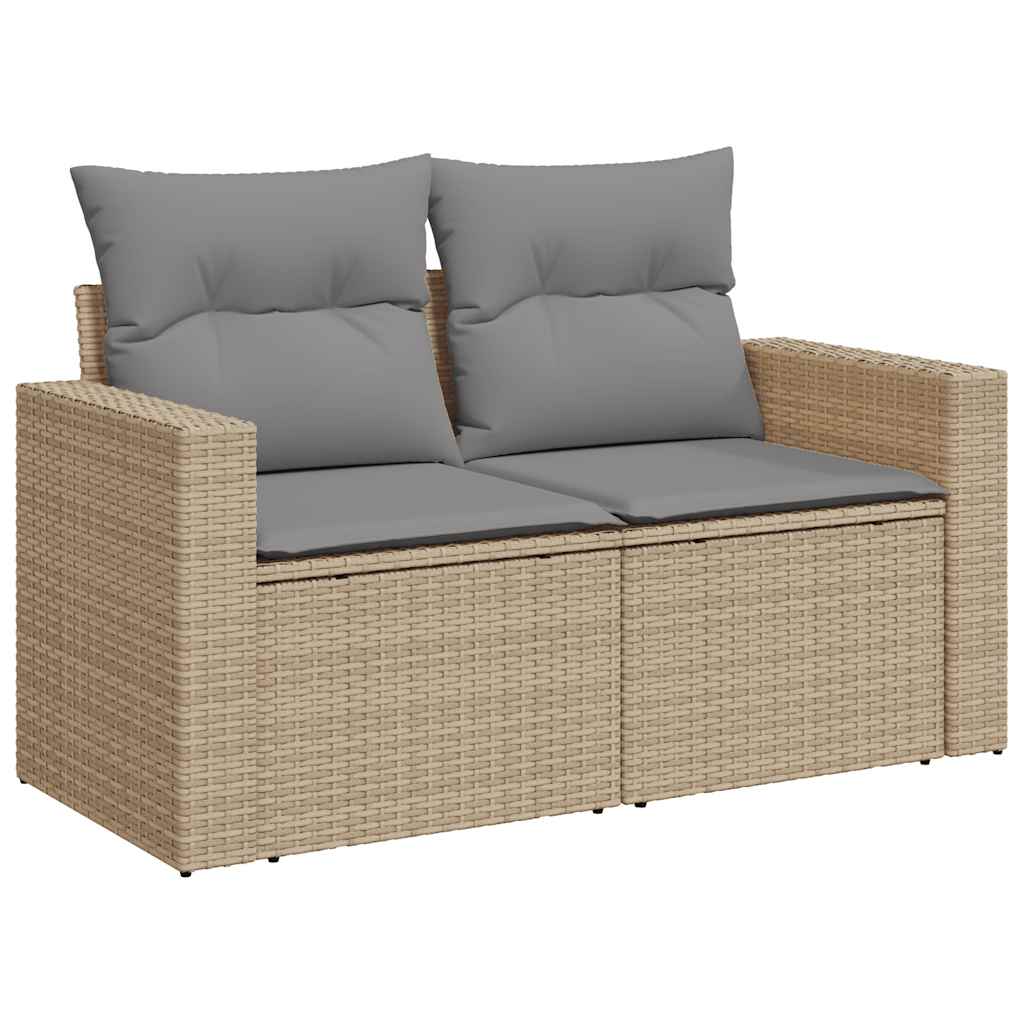 Set De Sofás De Jardín 11Pzas Con Cojines Ratán Sintético Beige