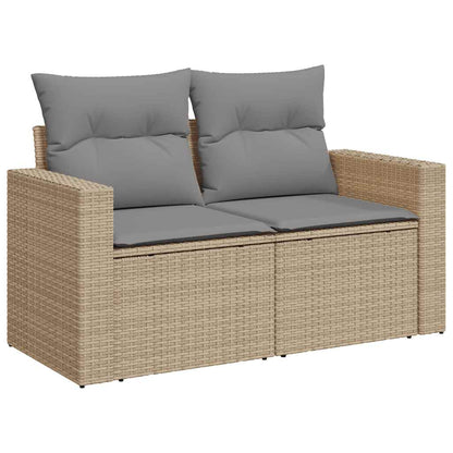 Set De Sofás De Jardín 11Pzas Con Cojines Ratán Sintético Beige