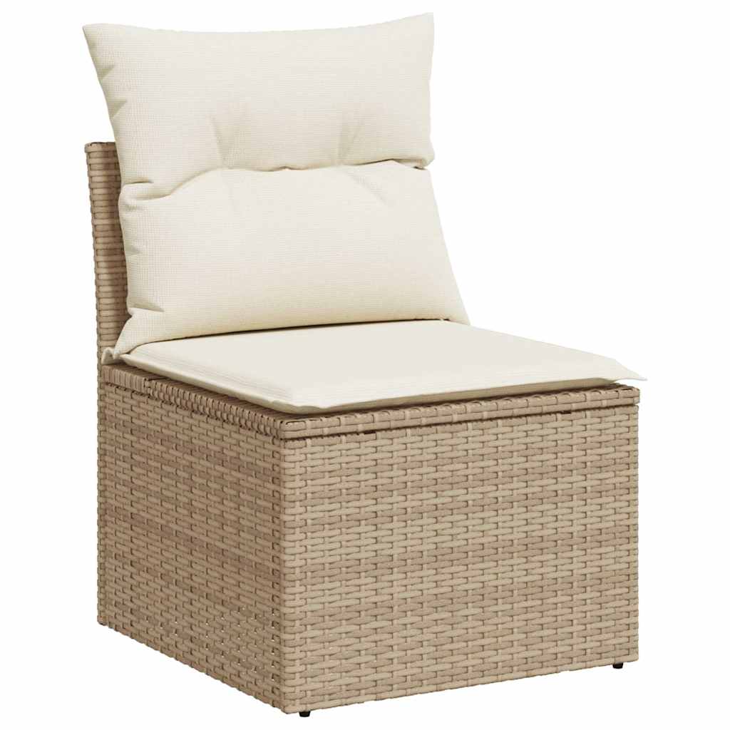 Set De Sofás De Jardín Y Cojines 8 Piezas Ratán Sintético Beige