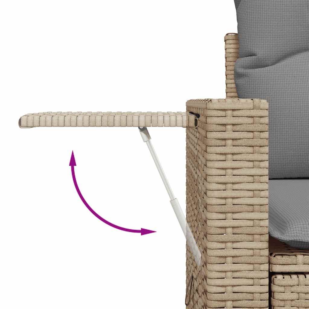 Set De Sofás De Jardín Y Cojines 8 Piezas Ratán Sintético Beige