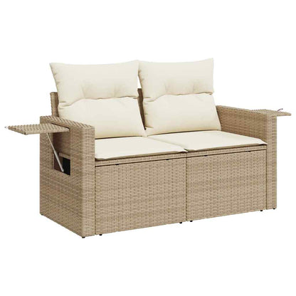 Set De Sofás De Jardín Con Cojines 9 Pzas Ratán Sintético Beige